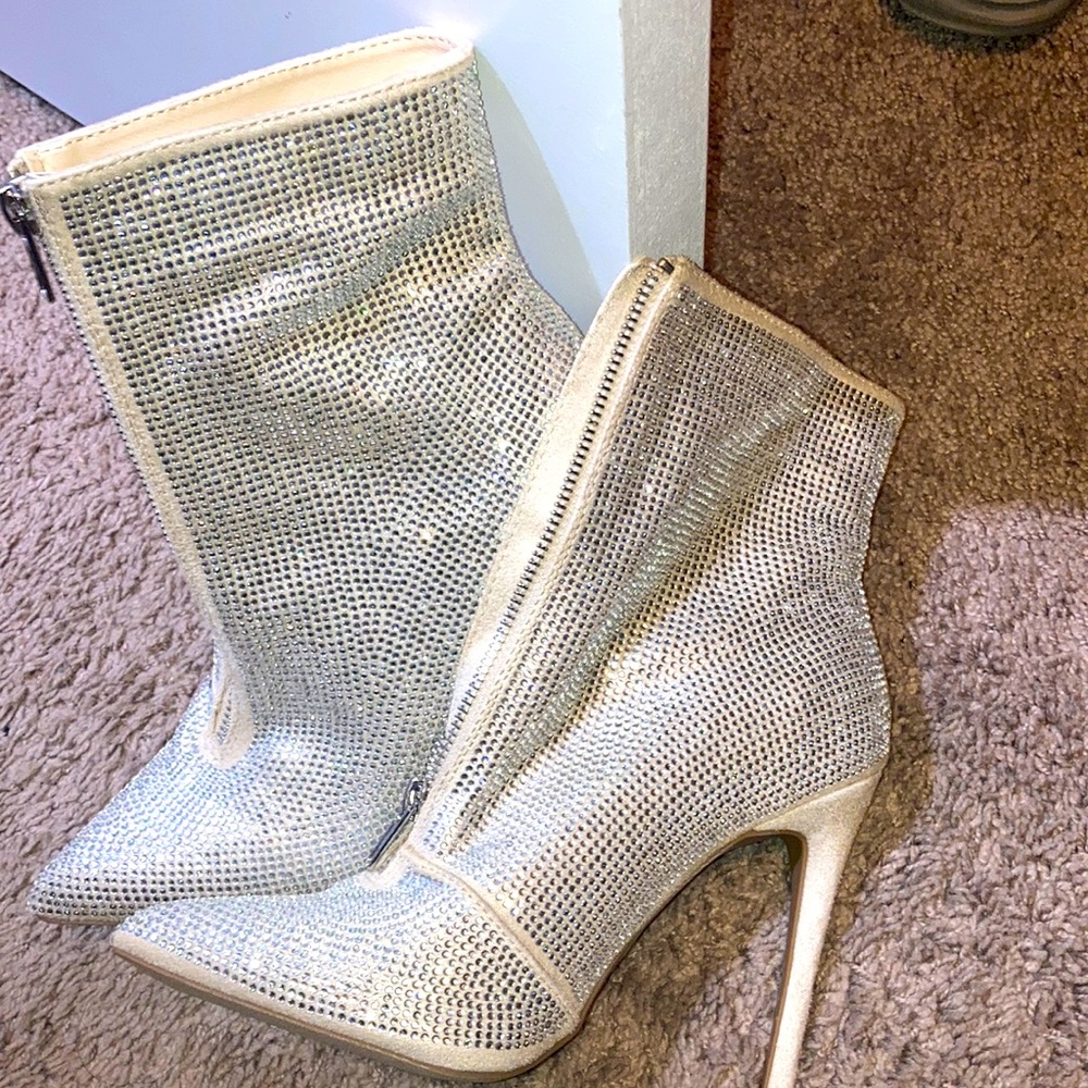 Rhinestone ankle boots size 6.5